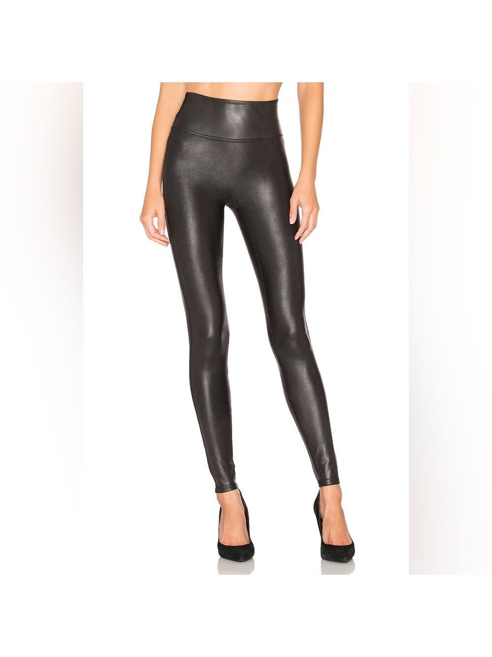 SPANX Black Faux Leather Leggings size S